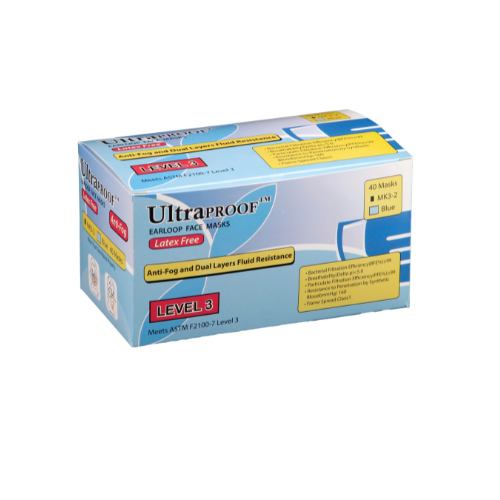 Plasdent MK3-2 Ultraproof Earloop Face Masks ASTM Level 3 Blue Latex Free 40/Pk Plasdent MK3-2 Ultraproof Earloop Face Masks ASTM Level 3 Blue Latex Free 40/Pk